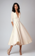 Fenalise | Elegant Flared Midi Wedding Guest Dress