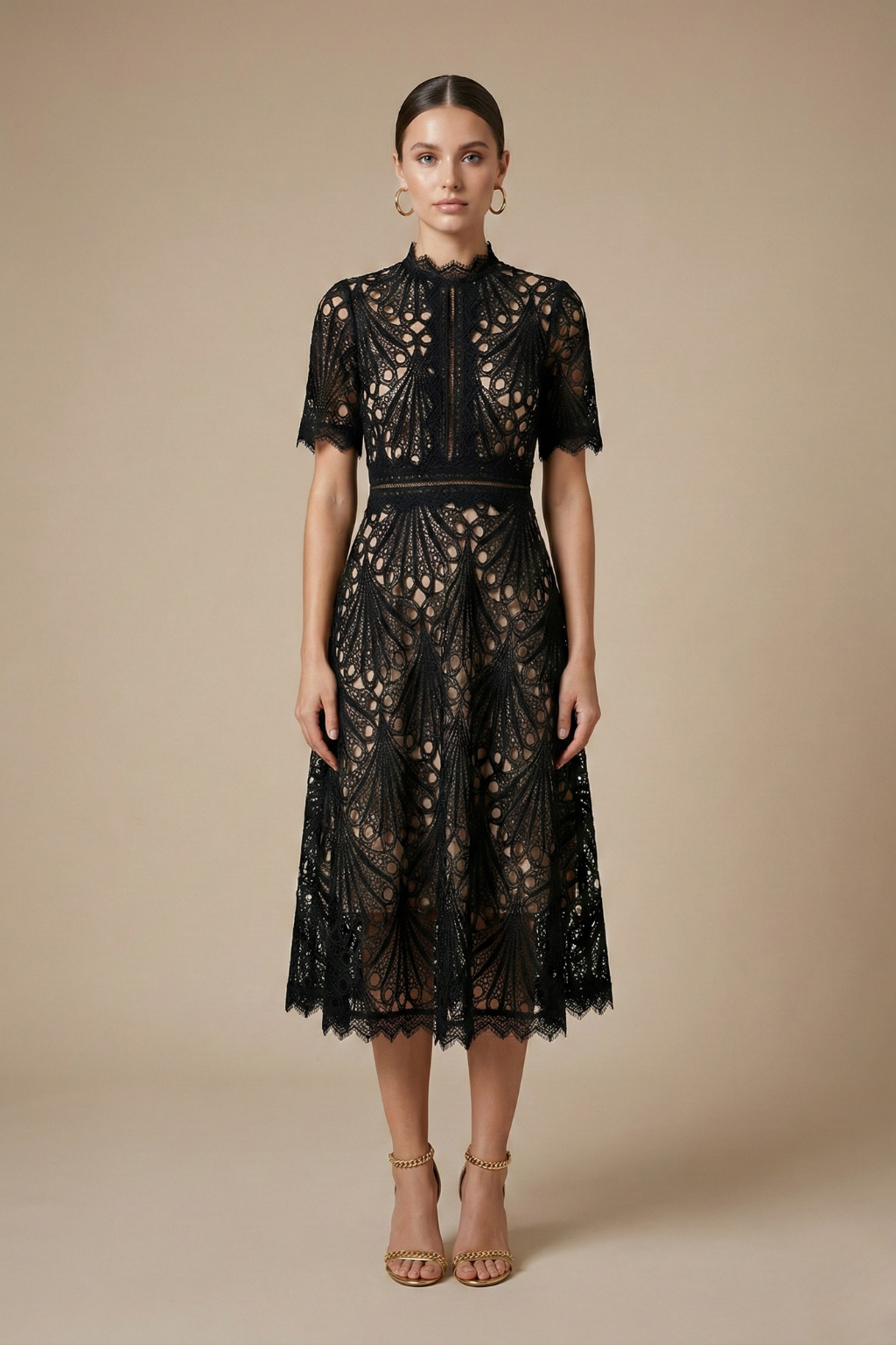 Ismerie | Festive Lace Midi Dress