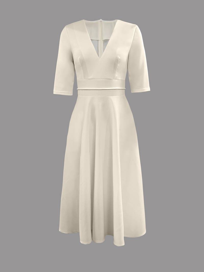 Fenalise | Elegant Flared Midi Wedding Guest Dress