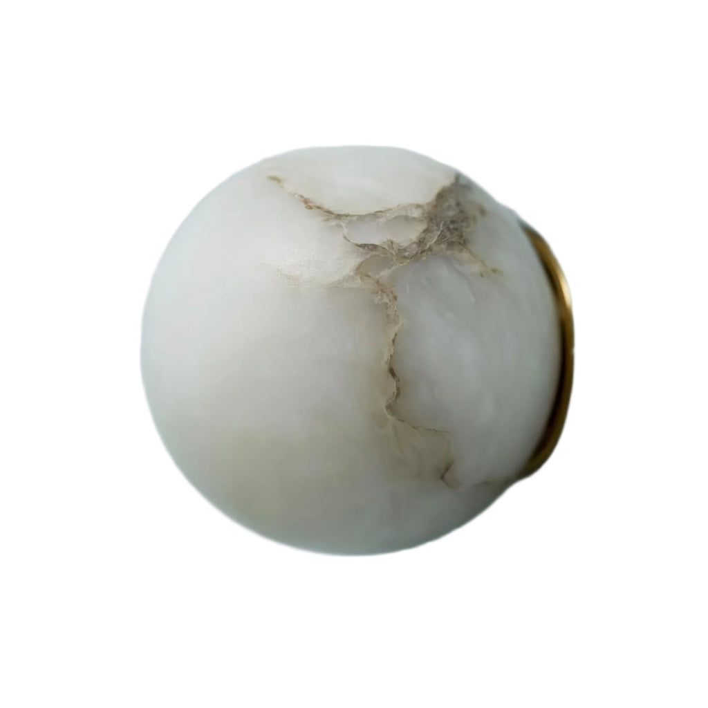 Contemporary Alabaster Wall Sconce | Hardwired Warm White Light for Bedroom 1