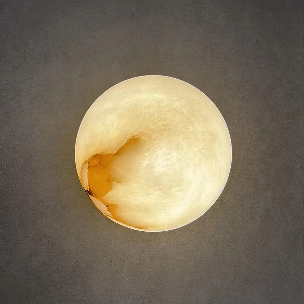 Contemporary Alabaster Wall Sconce | Hardwired Warm White Light for Bedroom 4