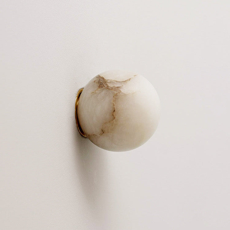 Contemporary Alabaster Wall Sconce | Hardwired Warm White Light for Bedroom 5