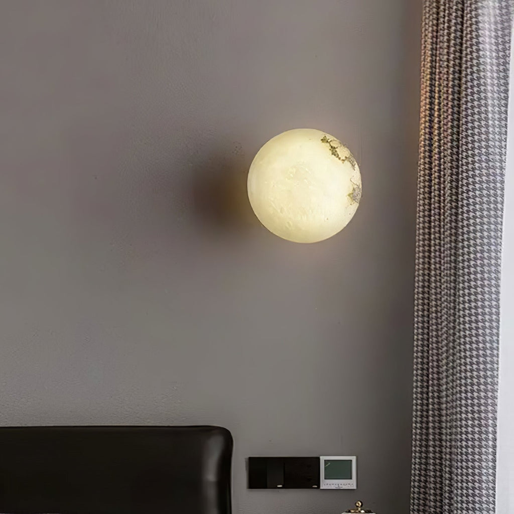 Contemporary Alabaster Wall Sconce | Hardwired Warm White Light for Bedroom 8