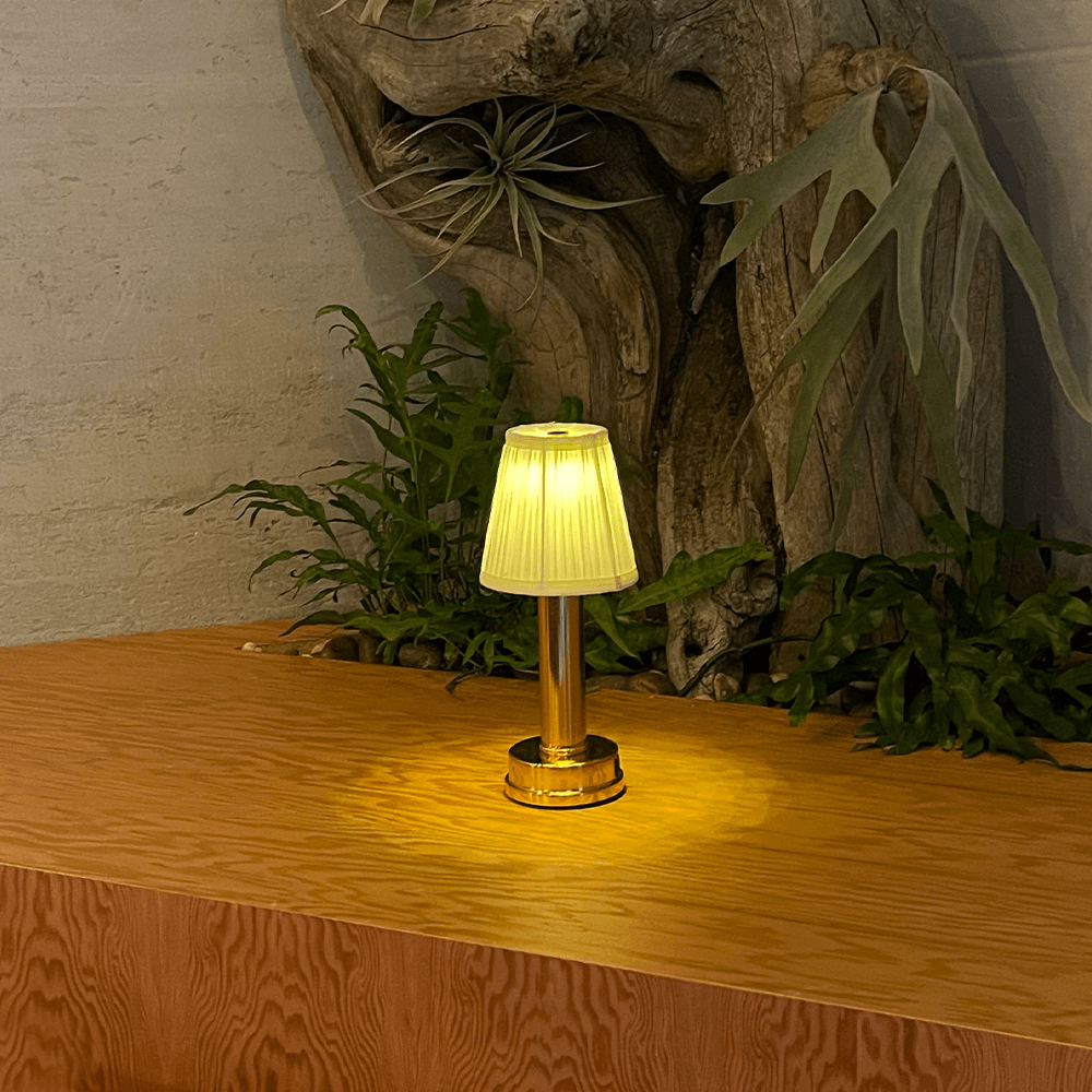 Contemporary Aluminum Fabric Table Lamp | Touch Control Cordless Light for Bedroom 2