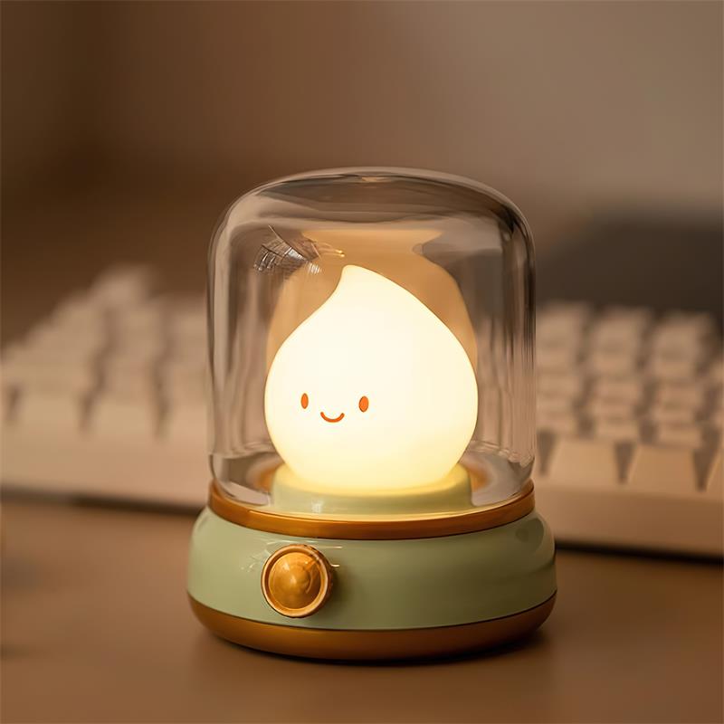 Contemporary Black ABS LED Bedside Table Lamp | Touch Control Flame-Effect Light for Bedroom 0