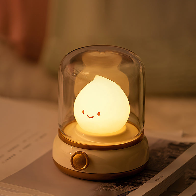 Contemporary Black ABS LED Bedside Table Lamp | Touch Control Flame-Effect Light for Bedroom 3