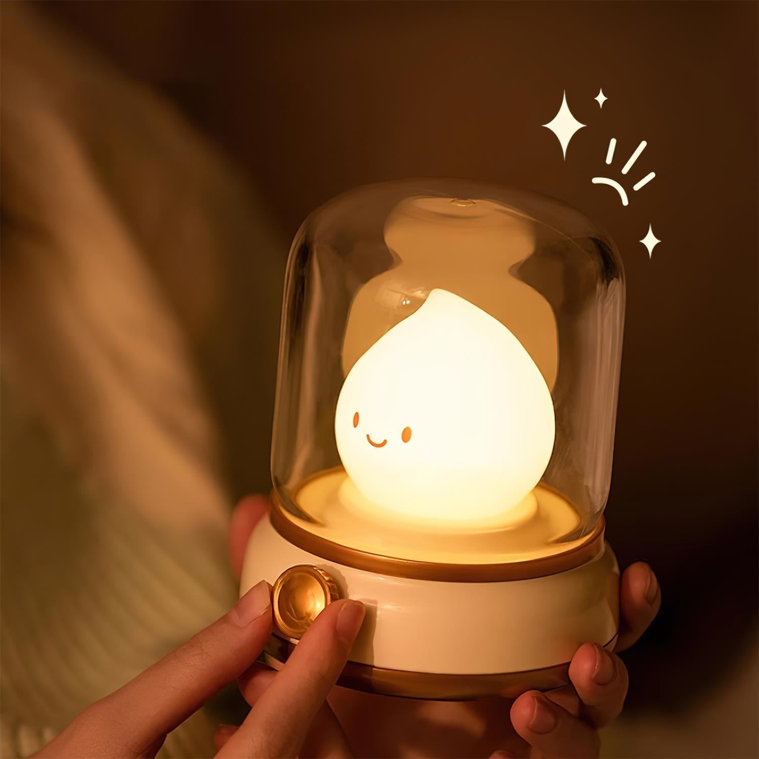 Contemporary Black ABS LED Bedside Table Lamp | Touch Control Flame-Effect Light for Bedroom 7
