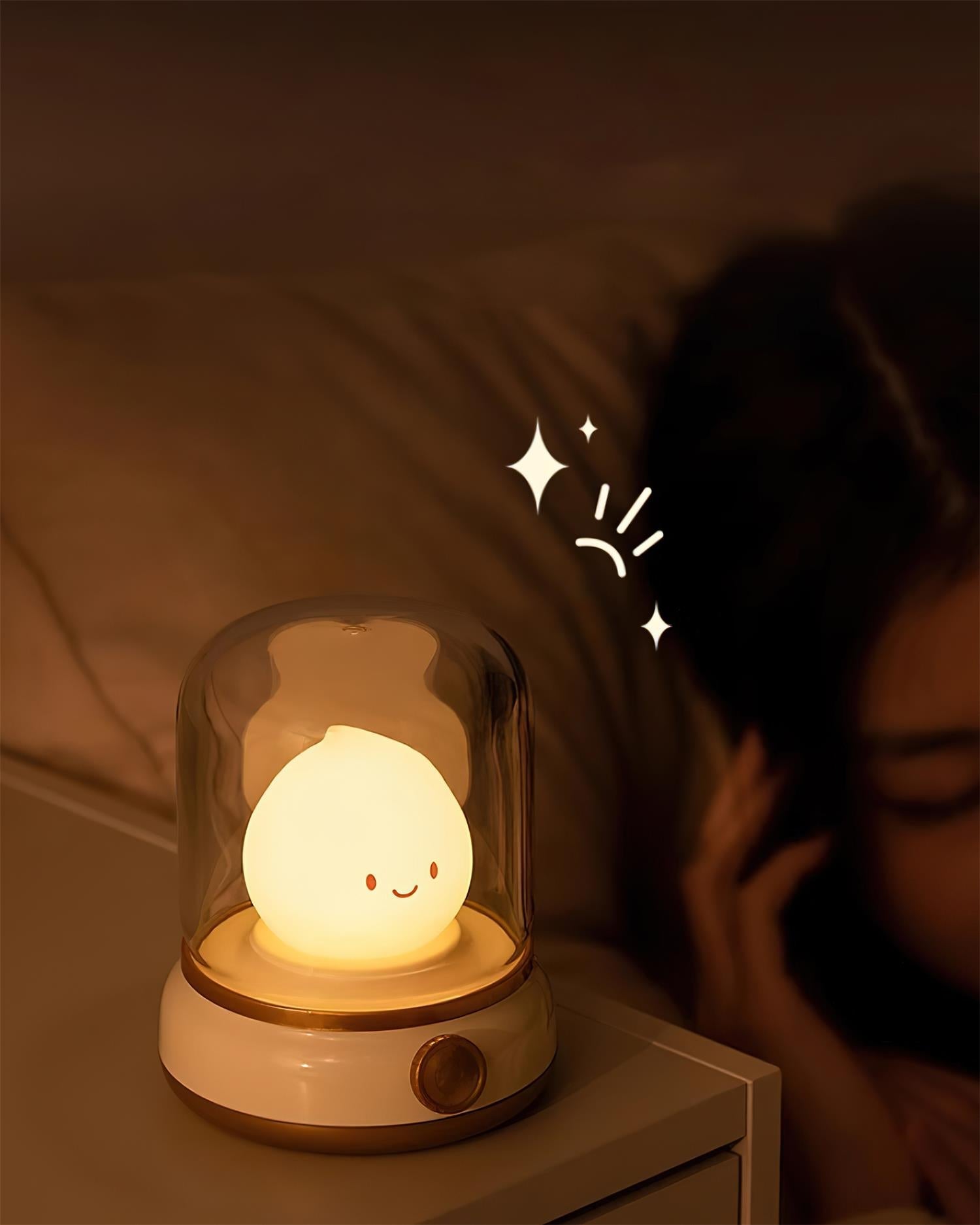Contemporary Black ABS LED Bedside Table Lamp | Touch Control Flame-Effect Light for Bedroom 8
