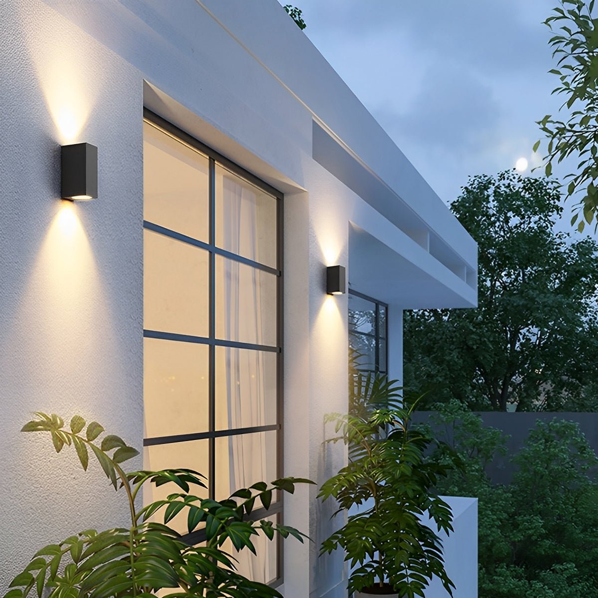 Contemporary Black Aluminum Outdoor Wall Lights | Waterproof LED Garden Lighting for Courtyards and Villa Facades 1