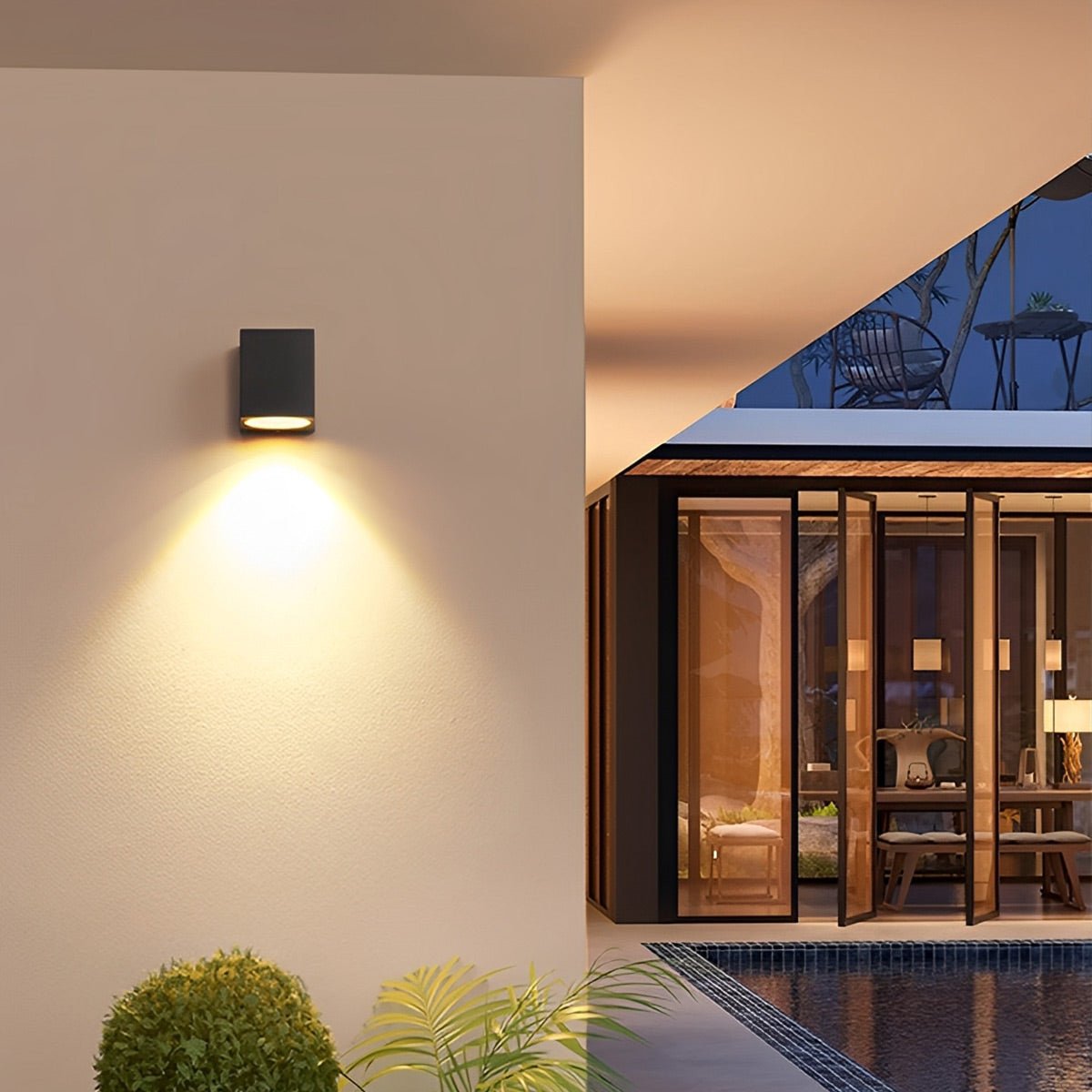Contemporary Black Aluminum Outdoor Wall Lights | Waterproof LED Garden Lighting for Courtyards and Villa Facades 5