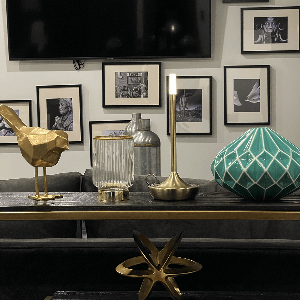 Contemporary Brass Wireless Table Lamp | Touch Control with Adjustable Brightness for Living Room 3