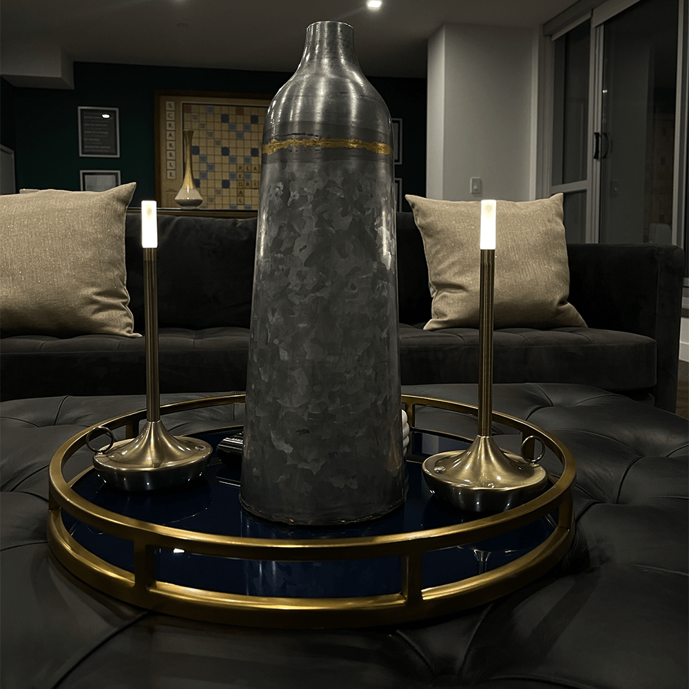 Contemporary Brass Wireless Table Lamp | Touch Control with Adjustable Brightness for Living Room 4