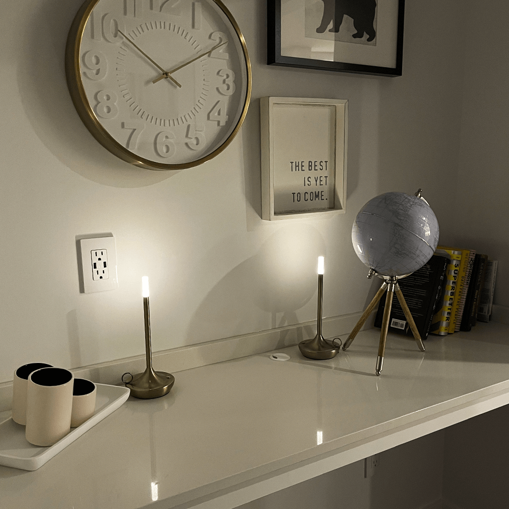 Contemporary Brass Wireless Table Lamp | Touch Control with Adjustable Brightness for Living Room 5