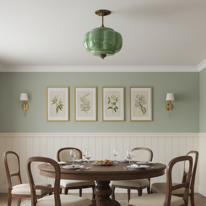 Contemporary Brass and Glass Ceiling Light | Semi-Flush Tri-Colour Fixture for Living Room 7