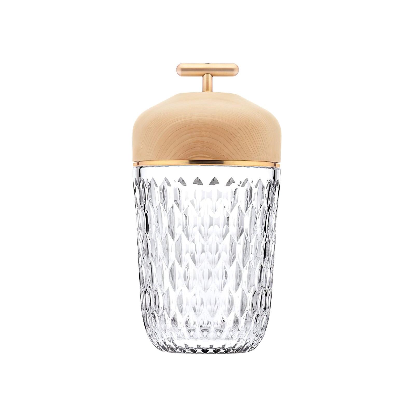 Contemporary Crystal Glass Table Lamp | Portable LED with USB Charging for Living Room 0