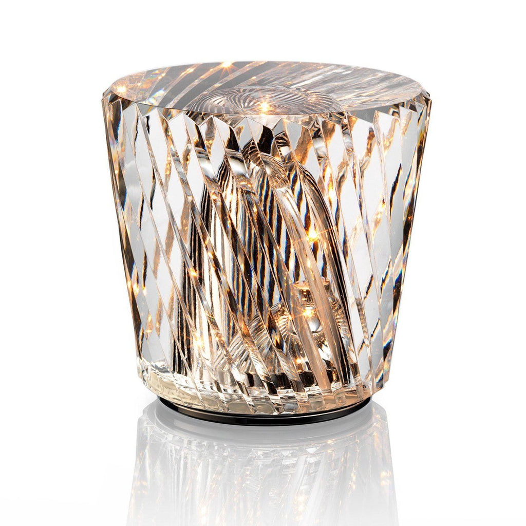 Contemporary Crystal Glass Table Lamp | USB Rechargeable Battery Operated Light for Bedside 0