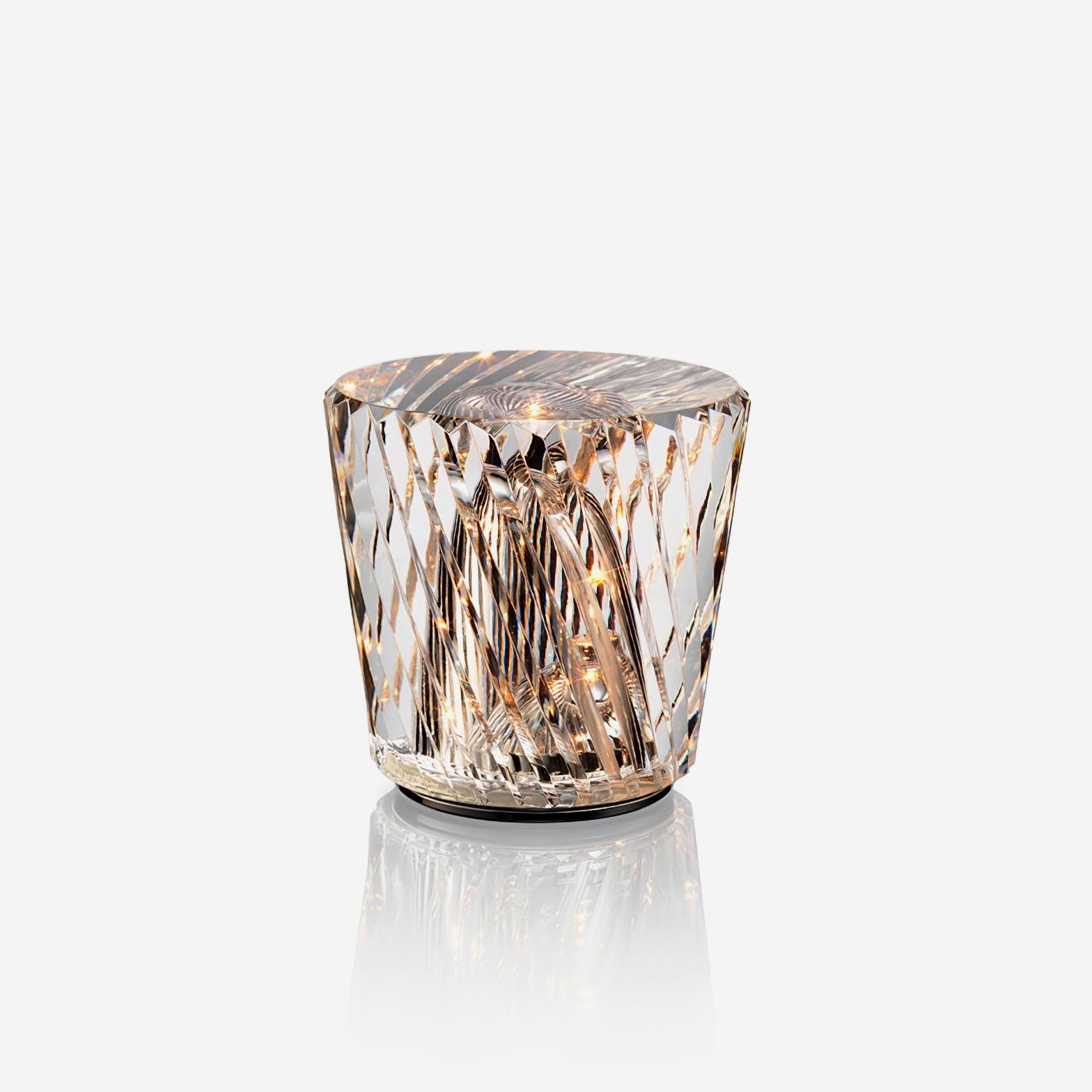 Contemporary Crystal Glass Table Lamp | USB Rechargeable Battery Operated Light for Bedside 1