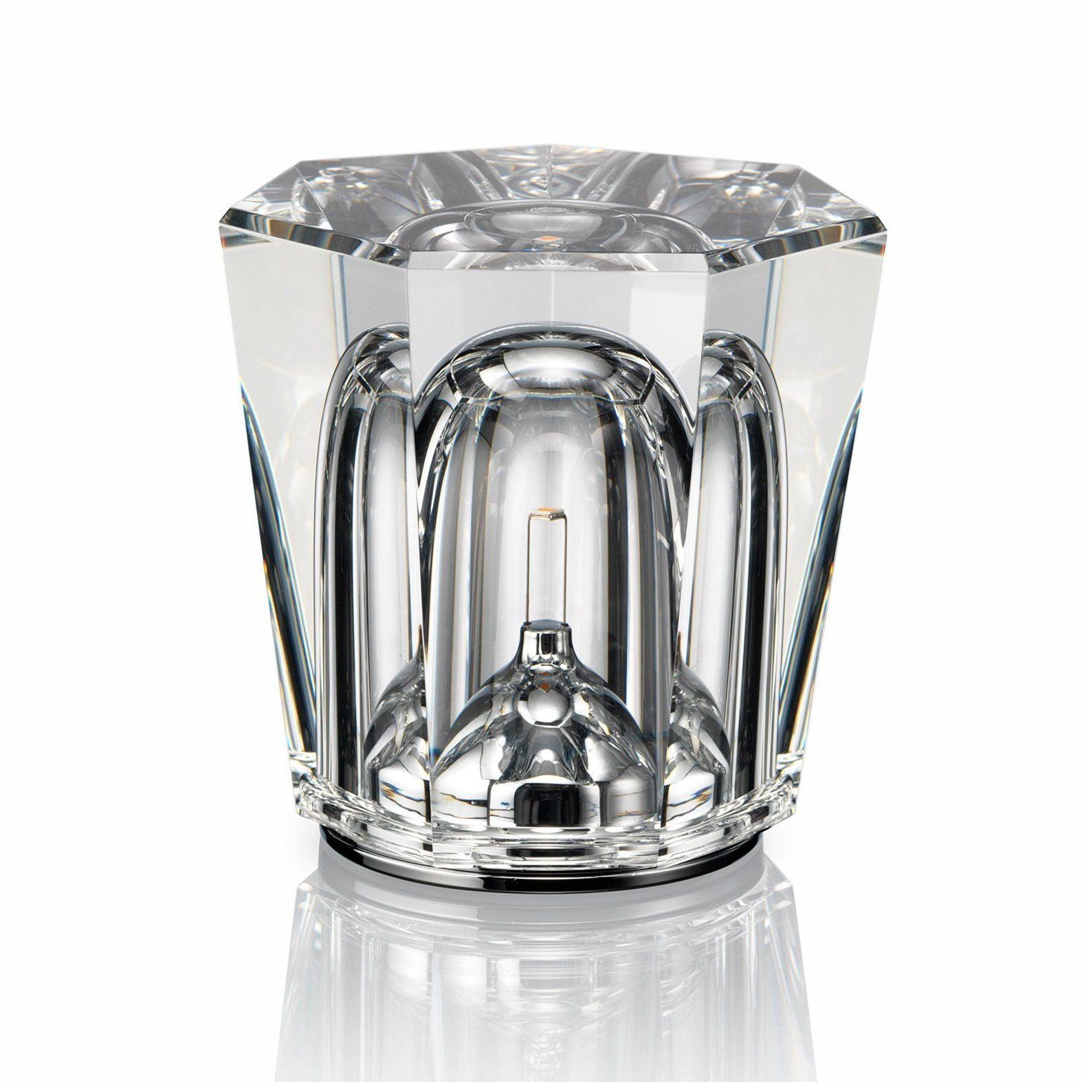 Contemporary Crystal Glass Table Lamp | USB Rechargeable Battery Operated Light for Bedside 10