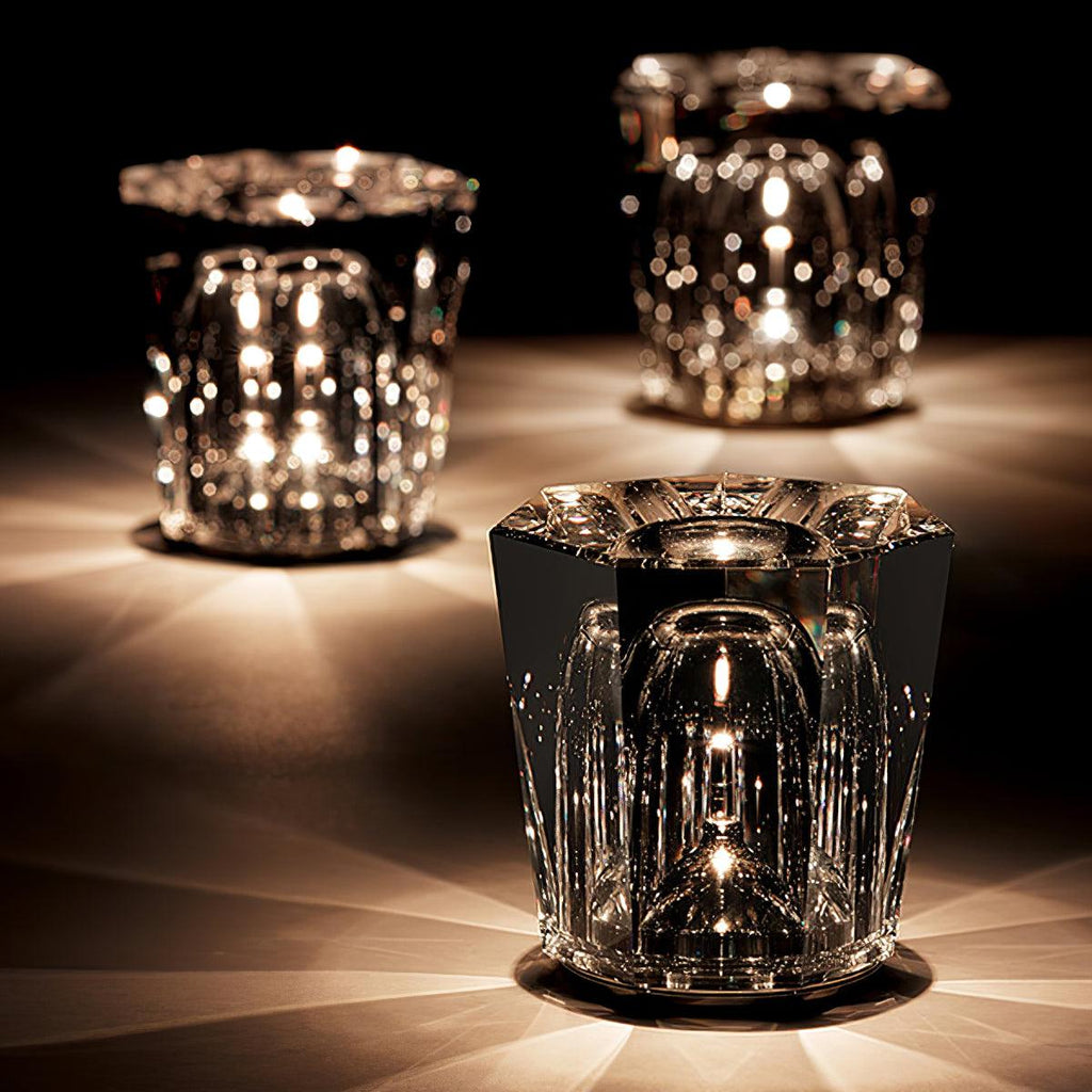Contemporary Crystal Glass Table Lamp | USB Rechargeable Battery Operated Light for Bedside 3