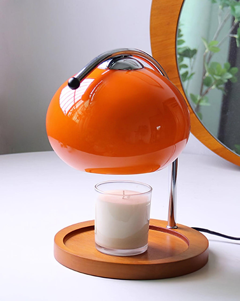 Contemporary Glass and Metal Candle Warmer Table Lamp | Dimmable Flameless Light for Living Room 9