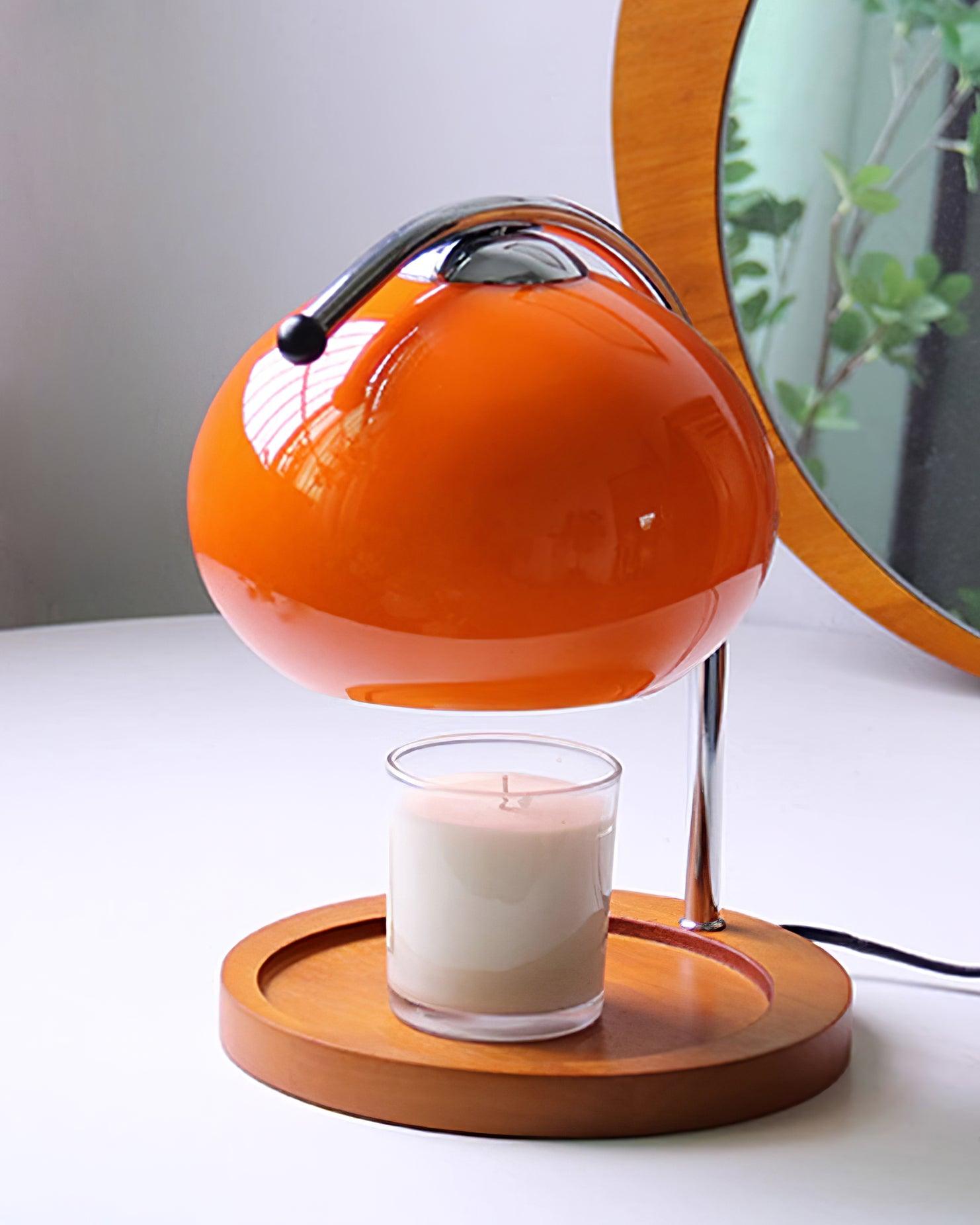 Contemporary Glass and Metal Candle Warmer Table Lamp | Dimmable Flameless Light for Living Room 9