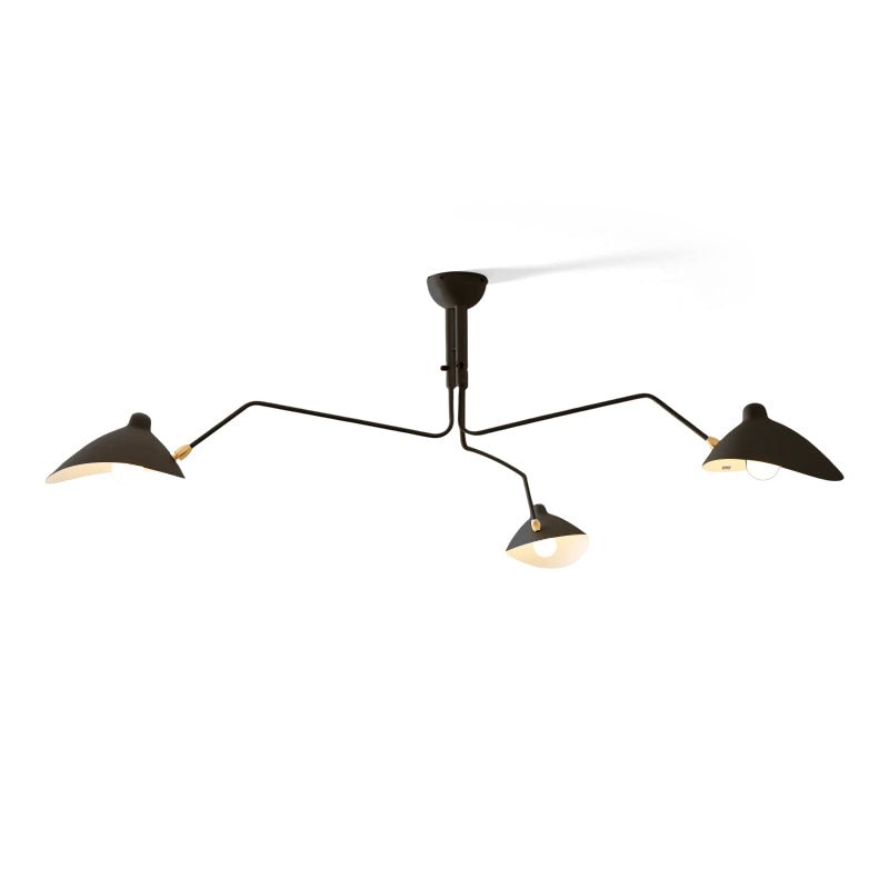 Contemporary Iron 3-Arm Ceiling Light Fixture | Adjustable Directional Illumination for Living Room 0