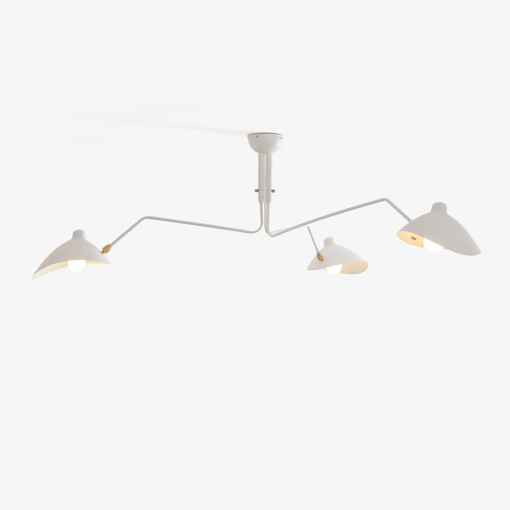 Contemporary Iron 3-Arm Ceiling Light Fixture | Adjustable Directional Illumination for Living Room 1