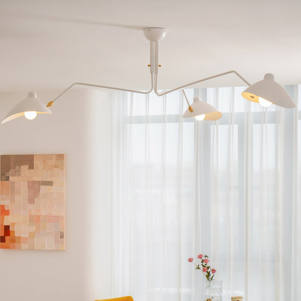 Contemporary Iron 3-Arm Ceiling Light Fixture | Adjustable Directional Illumination for Living Room 2