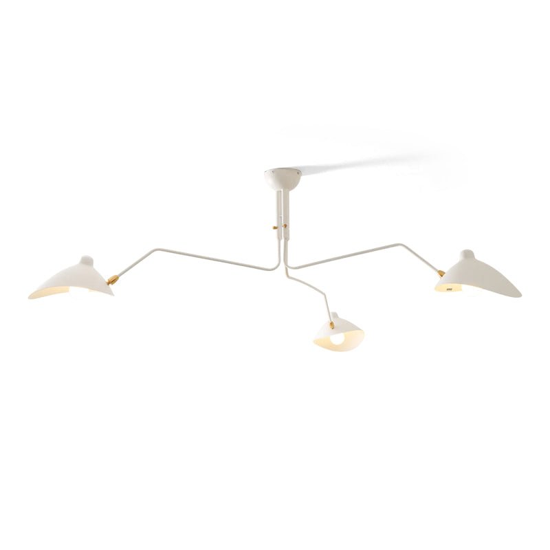 Contemporary Iron 3-Arm Ceiling Light Fixture | Adjustable Directional Illumination for Living Room 9