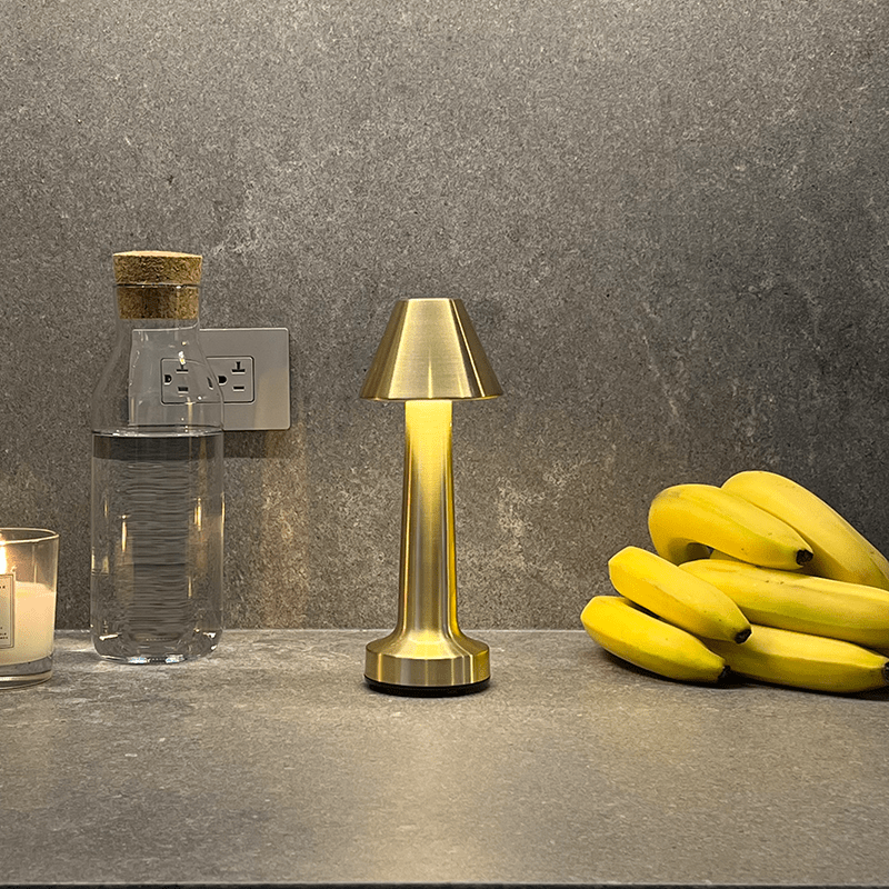 Contemporary Metal Cordless Table Lamp | LED with 3 Light Tones for Bedroom 0