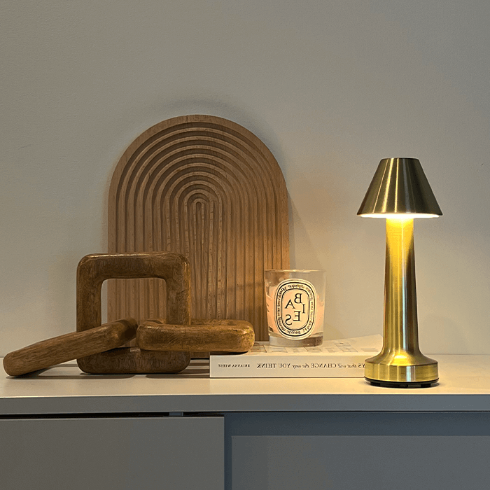 Contemporary Metal Cordless Table Lamp | LED with 3 Light Tones for Bedroom 2