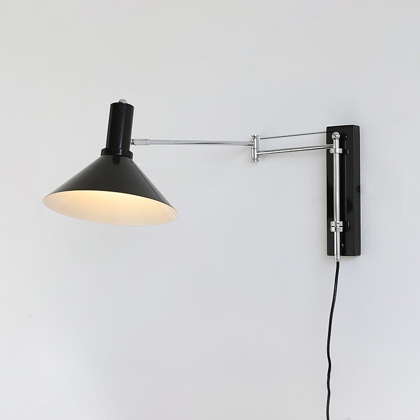 Contemporary Metal Plug-In Swing Arm Wall Lamp | Adjustable Task Lighting for Bedroom and Living Room 10