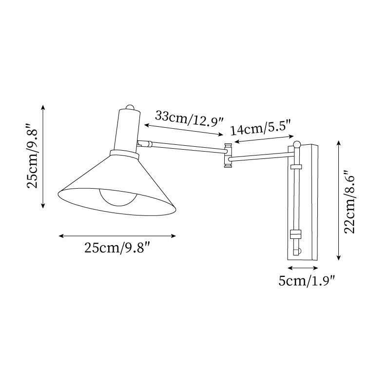 Contemporary Metal Plug-In Swing Arm Wall Lamp | Adjustable Task Lighting for Bedroom and Living Room 5