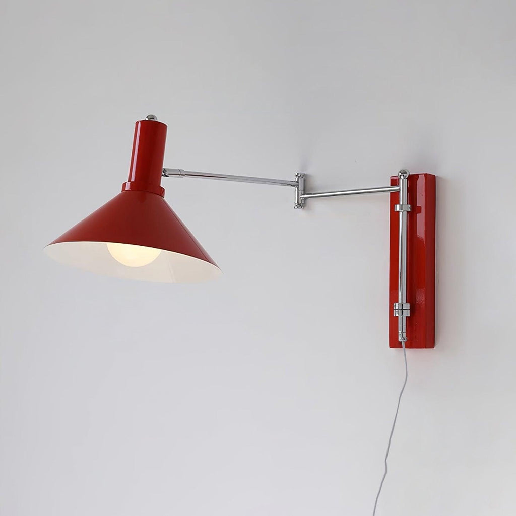Contemporary Metal Plug-In Swing Arm Wall Lamp | Adjustable Task Lighting for Bedroom and Living Room 9