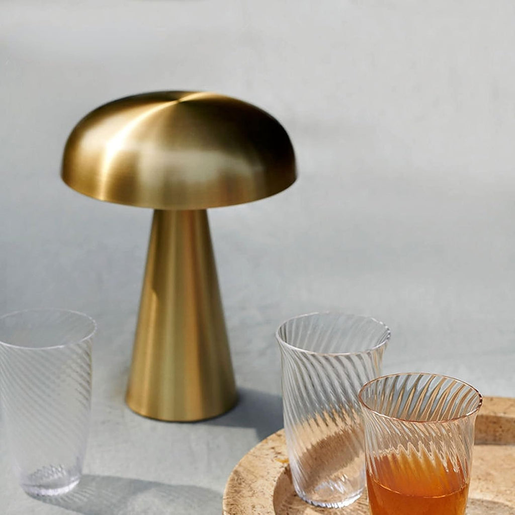 Contemporary Plated Metal Table Lamp | Rechargeable Touch Control Light for Bedroom 3