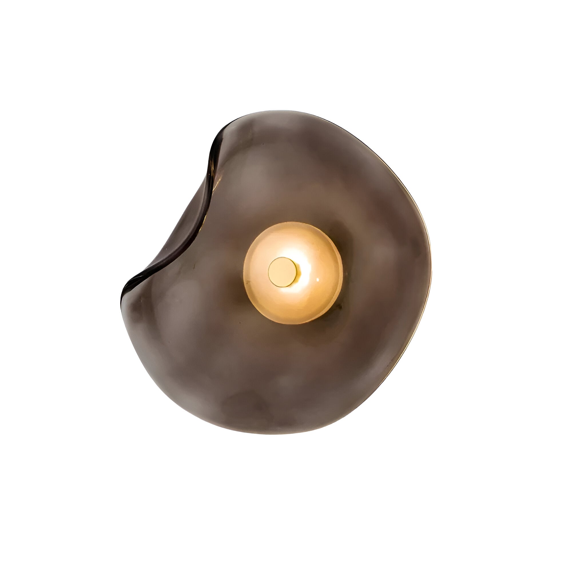 Contemporary Sculpted Glass Wall Sconce | Warm LED Up-and-Down Light for Living Room 1