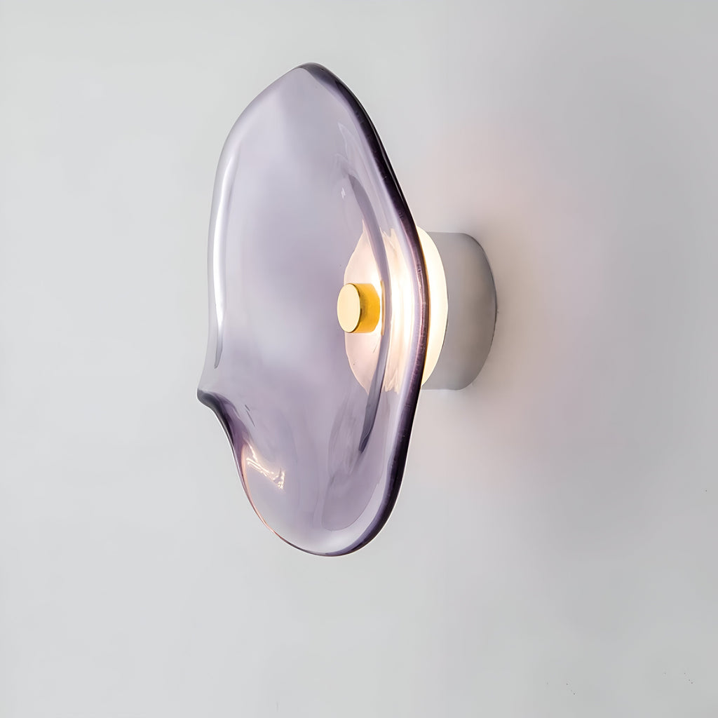 Contemporary Sculpted Glass Wall Sconce | Warm LED Up-and-Down Light for Living Room 11