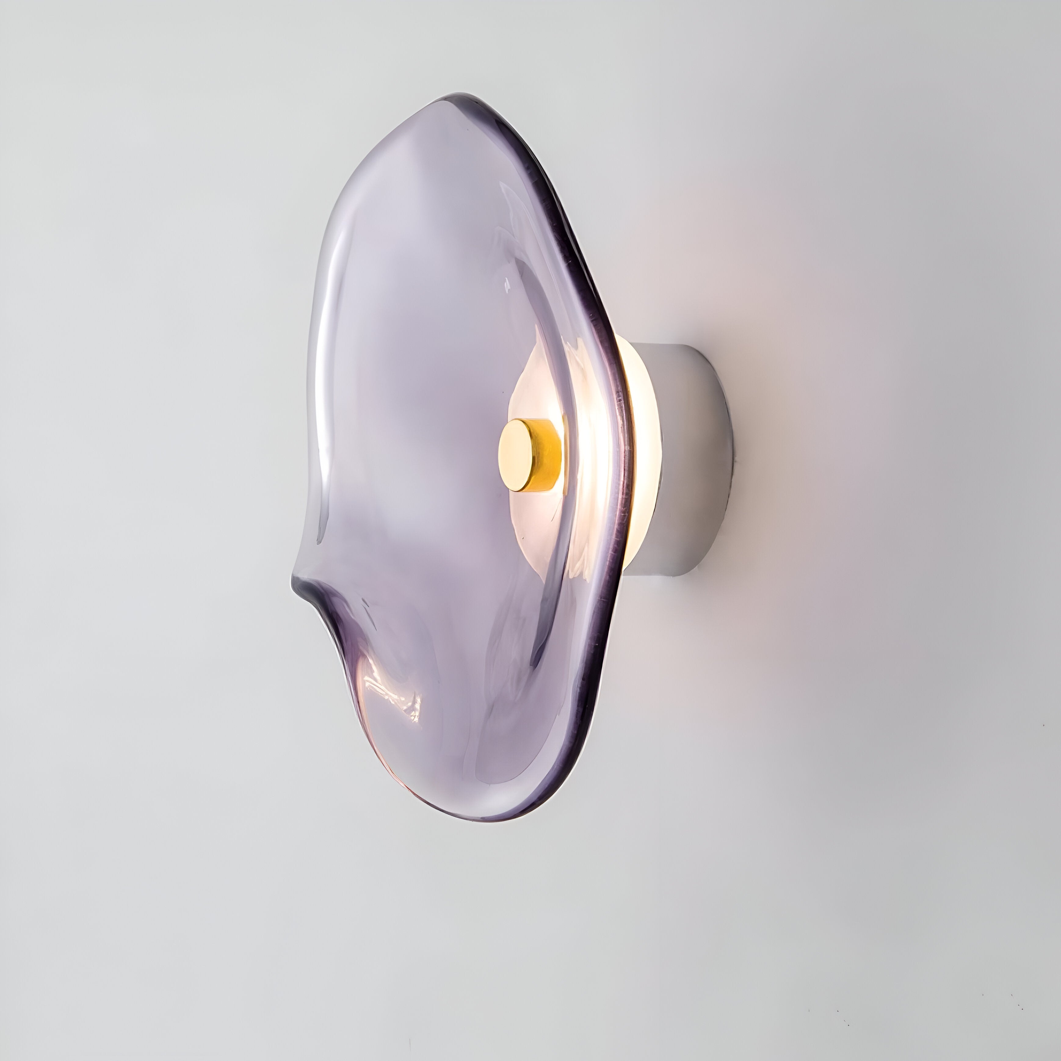 Contemporary Sculpted Glass Wall Sconce | Warm LED Up-and-Down Light for Living Room 11