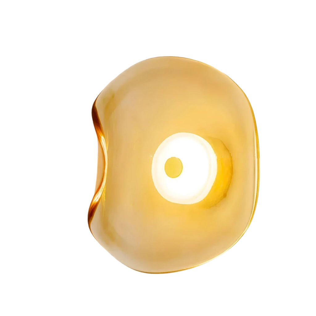 Contemporary Sculpted Glass Wall Sconce | Warm LED Up-and-Down Light for Living Room 2