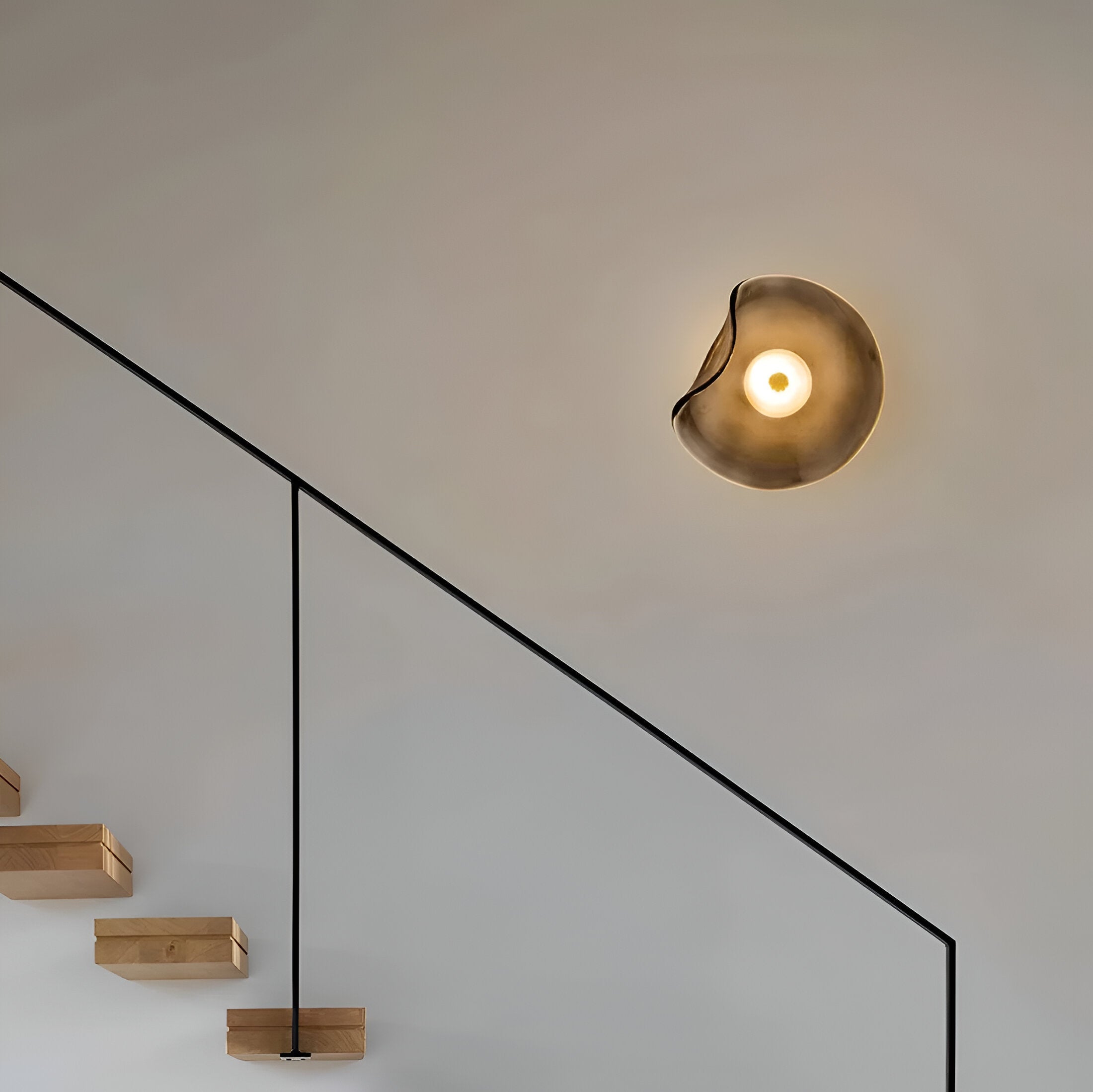 Contemporary Sculpted Glass Wall Sconce | Warm LED Up-and-Down Light for Living Room 7