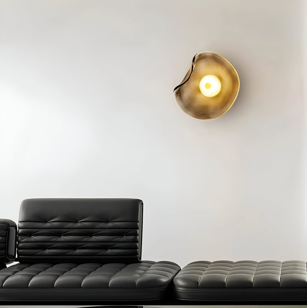 Contemporary Sculpted Glass Wall Sconce | Warm LED Up-and-Down Light for Living Room 8