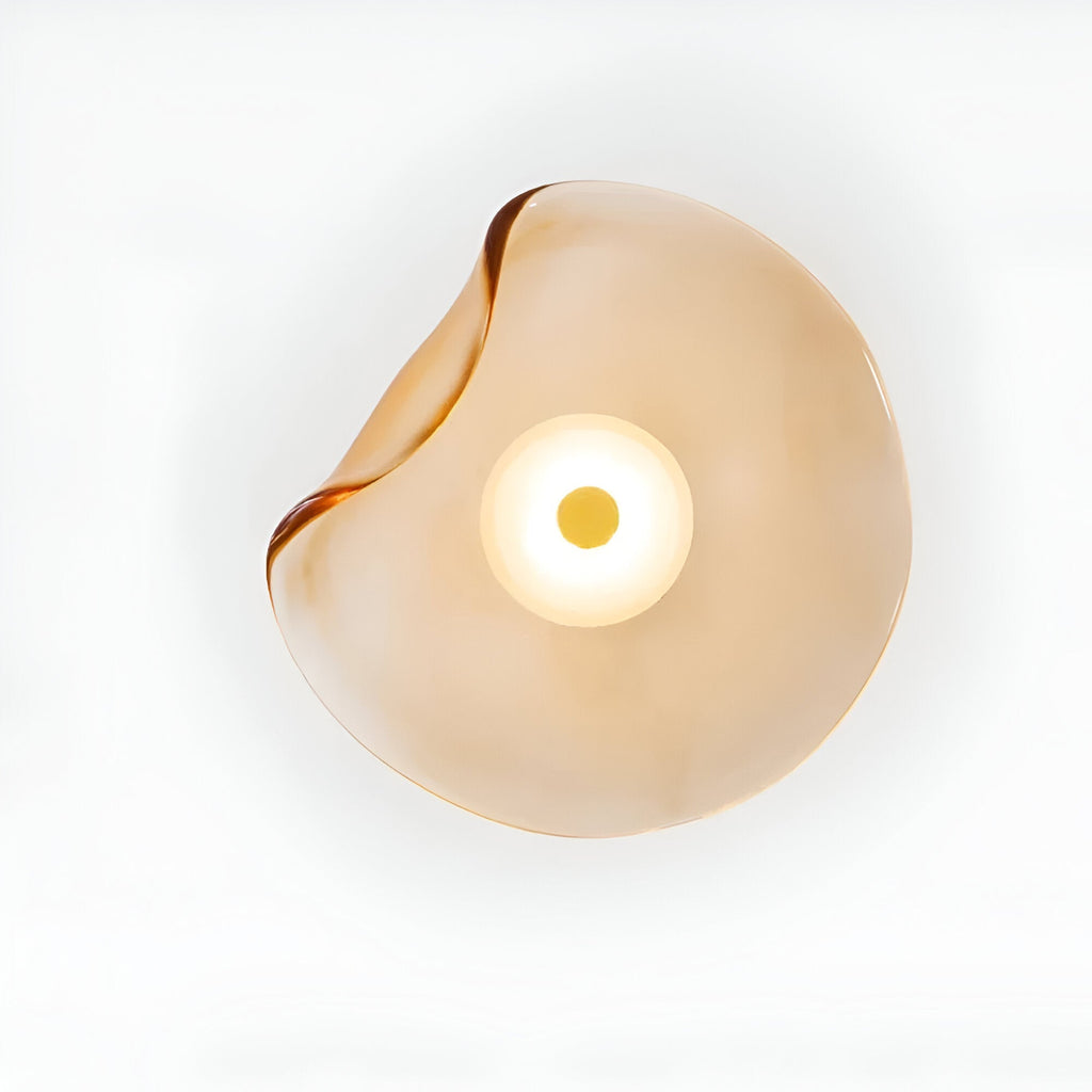 Contemporary Sculpted Glass Wall Sconce | Warm LED Up-and-Down Light for Living Room 9