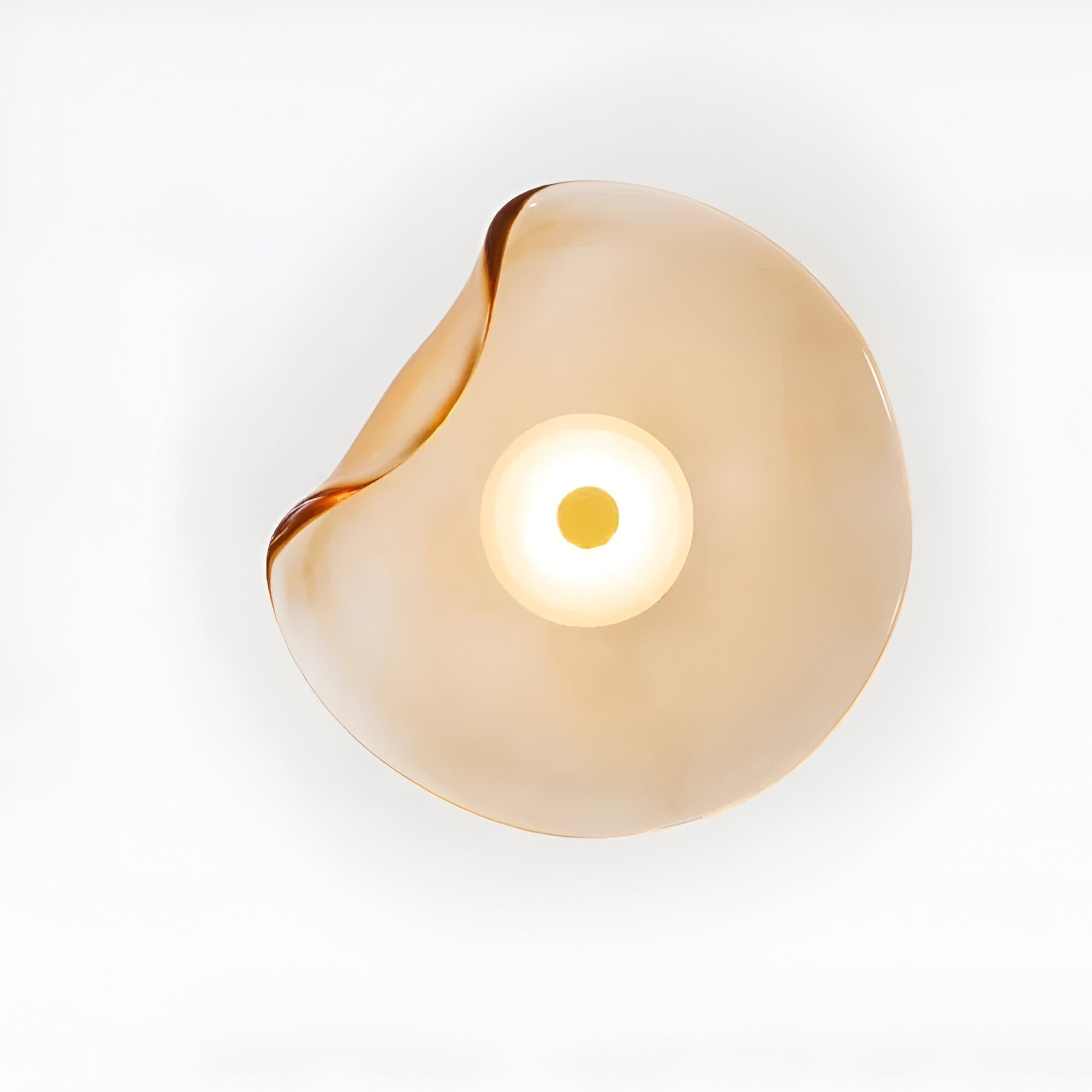 Contemporary Sculpted Glass Wall Sconce | Warm LED Up-and-Down Light for Living Room 9