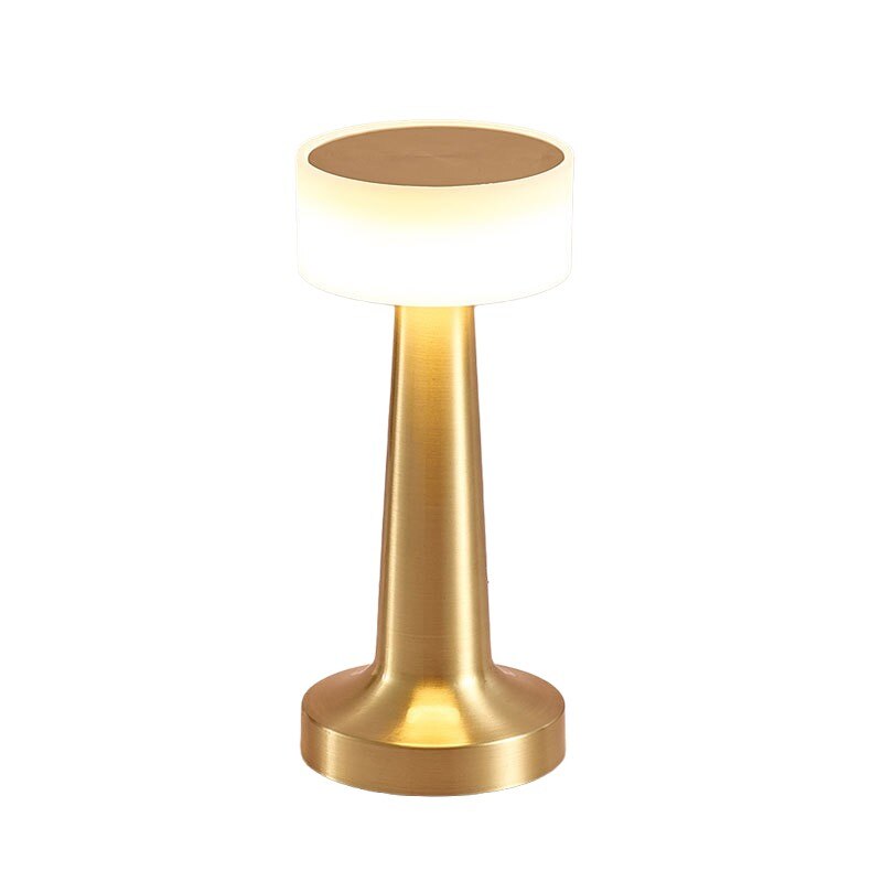 Contemporary Smooth Metal Cordless Table Lamp | Rechargeable Touch Control Light for Nightstand 0