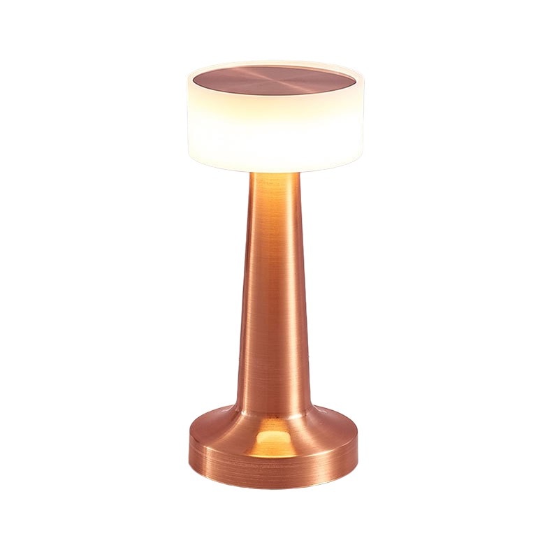 Contemporary Smooth Metal Cordless Table Lamp | Rechargeable Touch Control Light for Nightstand 2
