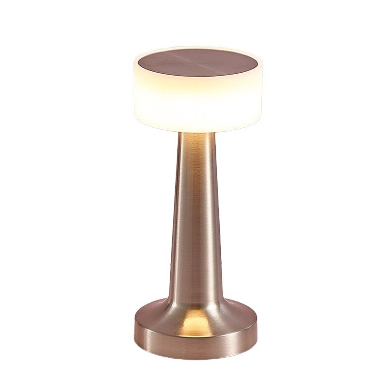 Contemporary Smooth Metal Cordless Table Lamp | Rechargeable Touch Control Light for Nightstand 3