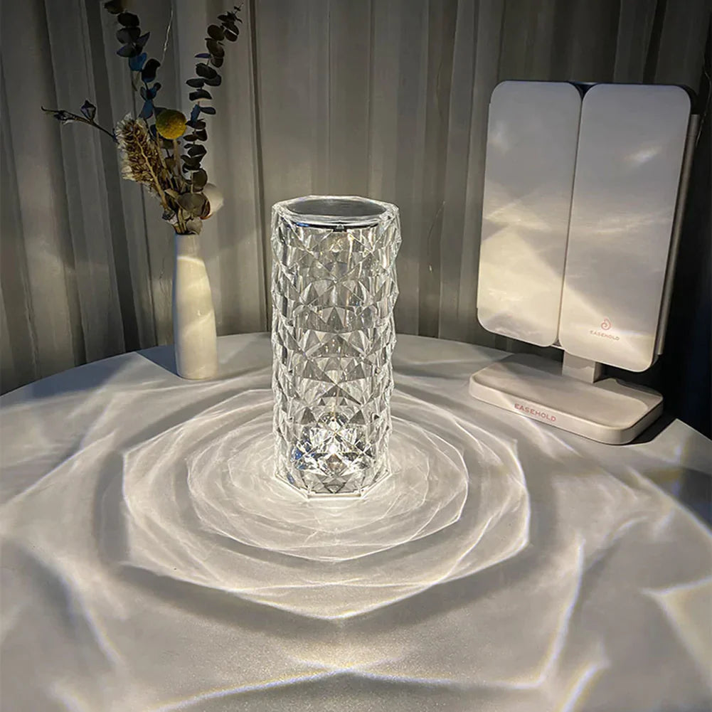 Contemporary Transparent Thermoplastic Crystal Table Lamp | Cordless Touch Control Light for Indoor Outdoor Use 2