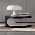 Contemporary White Acrylic Table Lamp with Curved Shade | E14 Bulbs Plug-In Light for Living Room 0