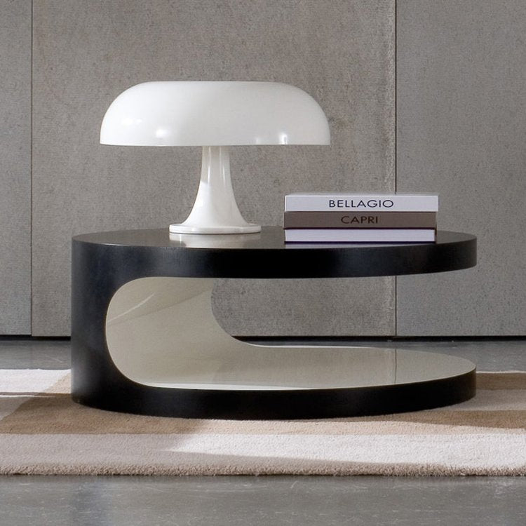 Contemporary White Acrylic Table Lamp with Curved Shade | E14 Bulbs Plug-In Light for Living Room 0
