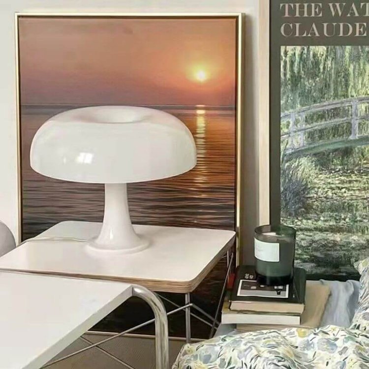 Contemporary White Acrylic Table Lamp with Curved Shade | E14 Bulbs Plug-In Light for Living Room 2